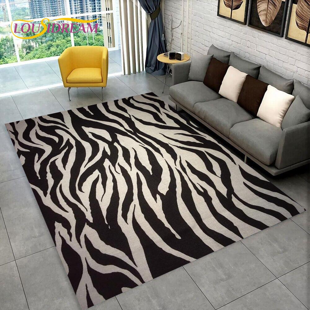 3D kolorowy wzór zebry dywan do składania, dywanik do salonu sypialnia Sofa dekoracja biurowa wycieraczka, antypoślizgowa mata podłogowa dla dzieci