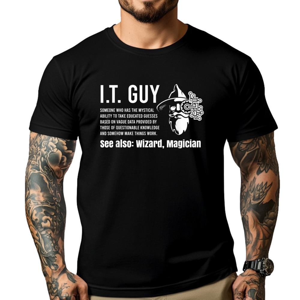 Funny I T Guy Tech Information Technology Support It Guy Men s T-Shirts Shirts For Men Happy New Years S
