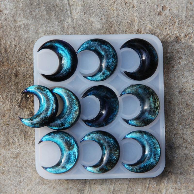 Silikonová forma Měsíc a srpek Přívěsek Forma Unikátní Křišťálová Pryskyřice Výroba Šperků Formy pro Nadšence