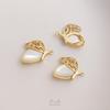 14K Gold-Filled Seashell Inlaid Butterfly Pendant Connectors for DIY Necklace Accessories