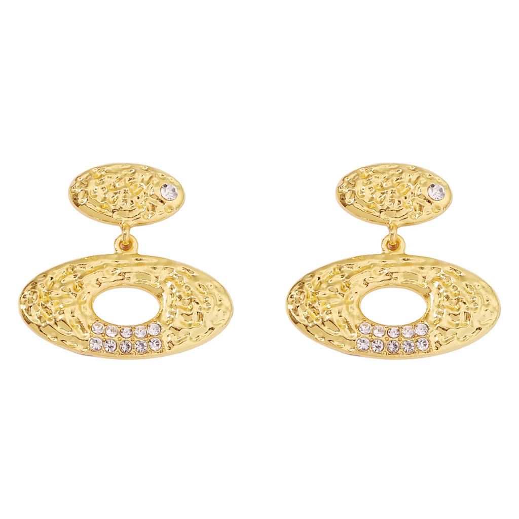 New geometric oval temperament, light luxury, versatile trendy fashion earrings, women