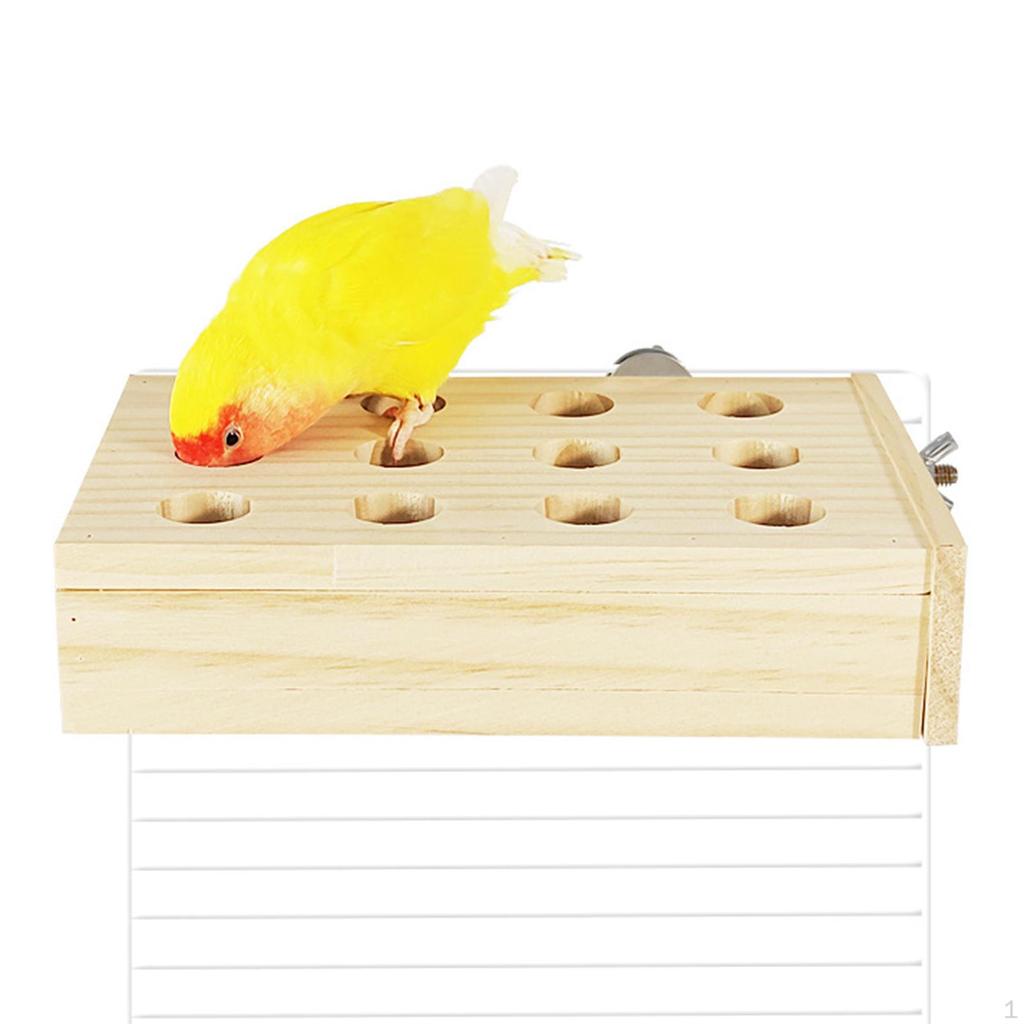 Bird Feeder Box Interactive Toy Wooden Feeding for Chinchilla Rabbits