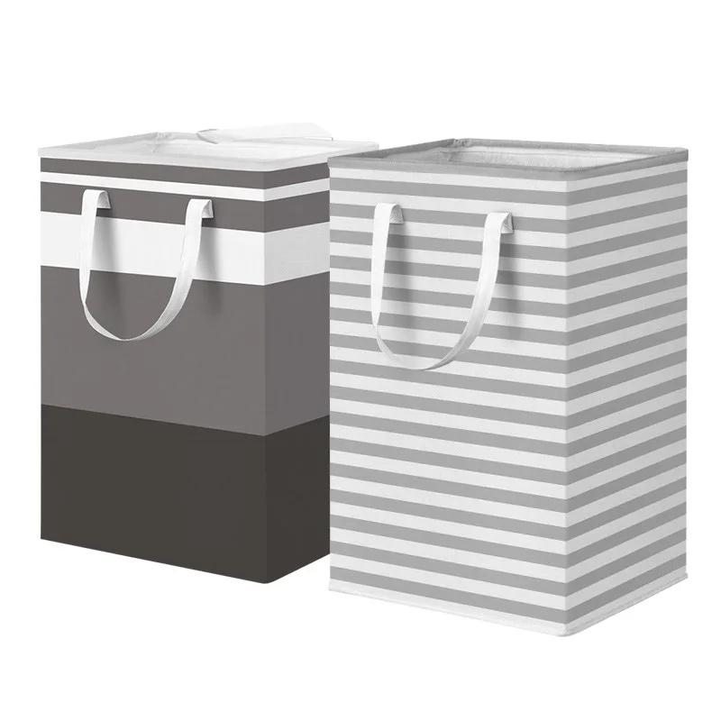 75LFoldable Lightweight Laundry Basket Waterproof Fabric Clothes Sundries Storage Box with Handle Household Dirty Clothes Hamper