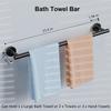 A25F-For Bathroom Wall Mounted Towel Bar Set 7-Piece Stainless Steel Hardware Accessories Including Bath Towel Racks