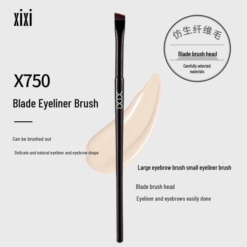 Xixi Eyeliner & Eyebrow Brush - Easy-to-Use Flat-Blade & Arc Brush for Eye Contour Makeup