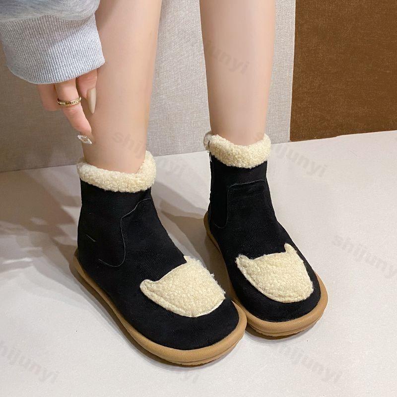 Fashion 2025 Winter New Retro Fashion Casual Warm Plush Snow Boots for Women Soft Sole Comfortable Versatile Non Slip Short Cotton Shoes