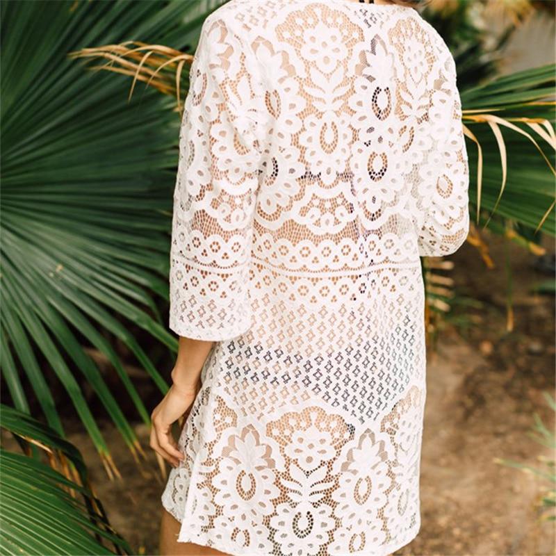 2024 Koronkowe okrycie plażowe Pareo Kostium kąpielowy Okrycie plażowe Pareo Tuniki na plażowe stroje kąpielowe