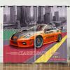 Tenda da Corsa per Auto Sportive Cool 3D 2 Pannelli Camera da Letto Ragazzi Pezzo Decorativo Spazio Tenda Spazio Abitativo Tenda per la Casa