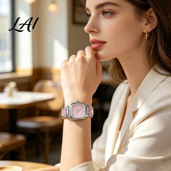 Rhinestone Band Ladies Watch Square Dial Women Bracelet Watch Luxury Strap Analog Daily Casual Wear Wrist Fashion Accessories
