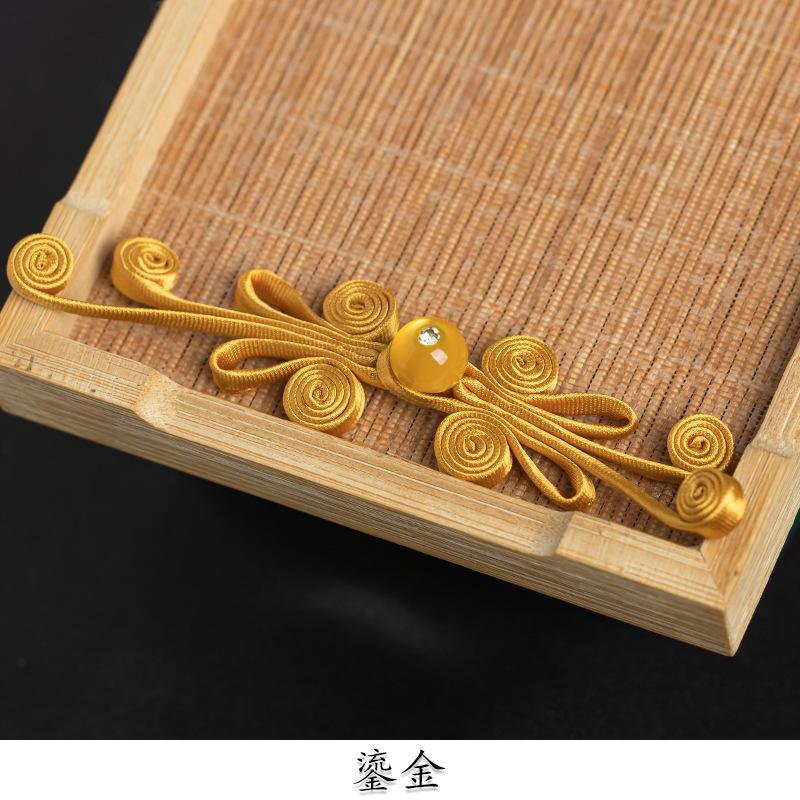 5 Pair New Chinese Hanfu Plate Button Jade Bead Four Wel Butterfly Button Chinese Style Hand Woven Button Qipao Decorative