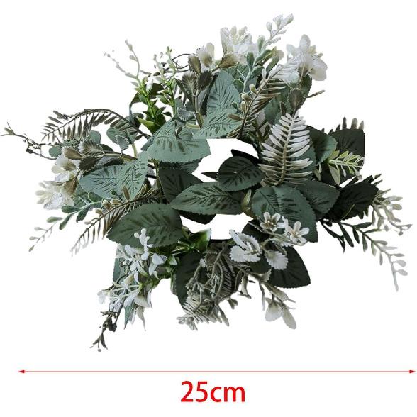 

Искусственный эвкалиптовый цветочный подсвечник-венок, зелень, листья, свечи, венки, мини-цветочные подсвечники-венки для свадебного украшения стола