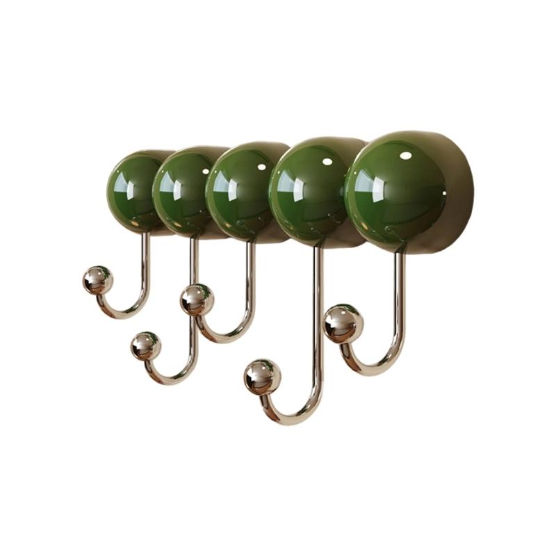 

Multipurpose Silicone Suction Hook Saving Space by Mounting Vertically on Wall Without Damage to Hold Accessories зелений