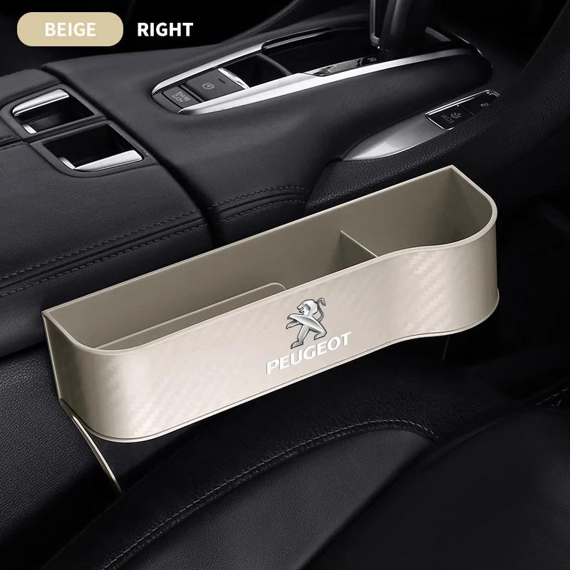 

Car Sticker Car carbon fiber Leather Seat Gap Storage Box Organizer With Car Accessories For Peugeot 308 408 508 208 3008 2008 2