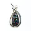 Natural Opal Pendant 40.20 ct Multicolor 925 Sterling Silver Pear October Birthday Birthstone