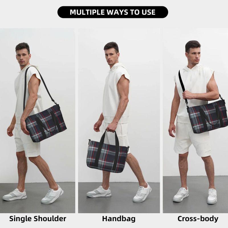 GTI Tartan Plaid Print Travel Duffel Bags Unisex Waterproof Foldable Carry on Luggage Bag Portable Lightweight Durable Handbag