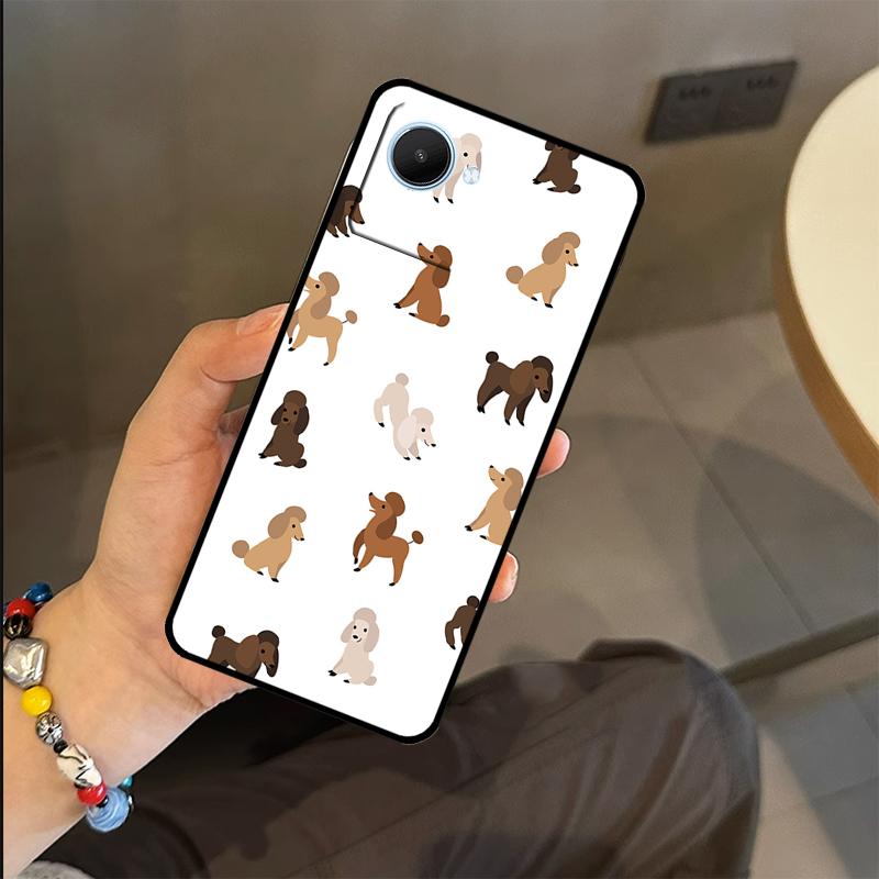 Pudel Hunde Hülle Für Realme C53 C55 C51 C25 C63 C61 C65 C67 C71 C75 GT6 GT7 Pro 11 12 13 14 15 Pro Plus
