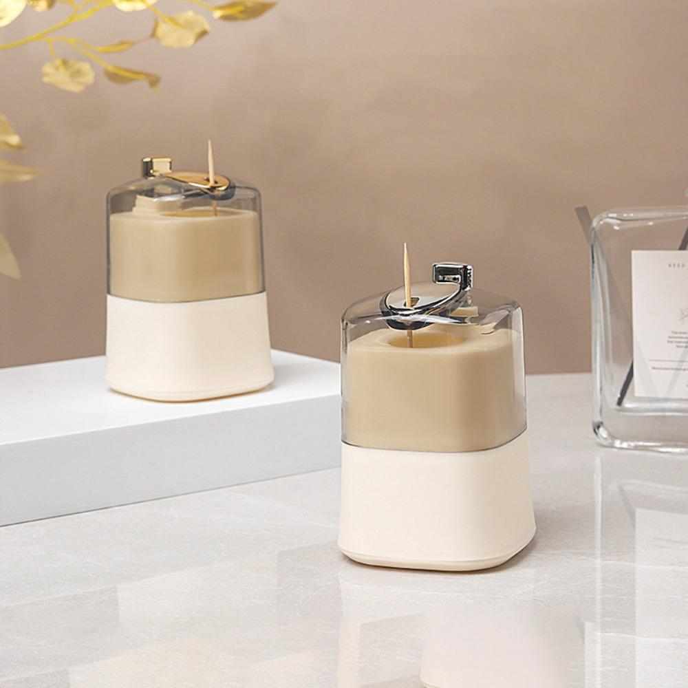 1pc Creative Pop-Up Toothpick Holder, Automatic Dispensing Toothpick Storage Organizer, PPSU Plastic, Decorative Toothpick Box