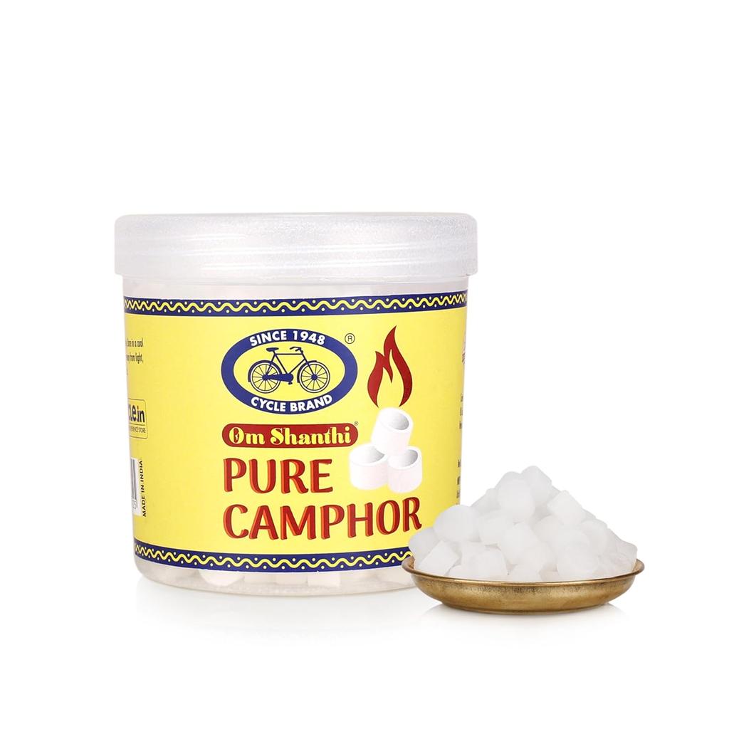 Cycle Pure Om Shanthi Camphor Tablets 250g Pack – Long-Lasting Natural Fragrance for Home, Puja, Wardrobe, Storage