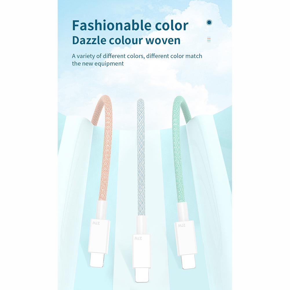 Pd Data Cable 27w Fast Charging Cable 20w/18w Braided Data Line Compatible For Iphone 12 Iphone 13 Mobile Phone