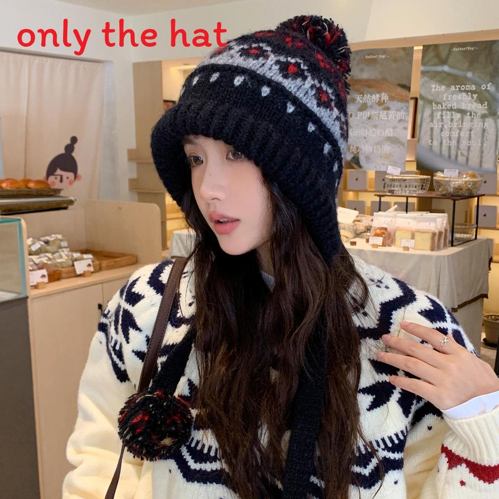 Vintage Knit Beret Wool Blend Warm Hat For Autumn Winter Women