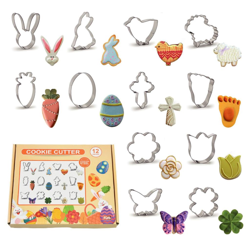 12pcs Halloween Cookie Cutter Stainless Steel Cartoon Cookie Mold Bat Shaped Mold Baking Mold Kitchen Baking Tools