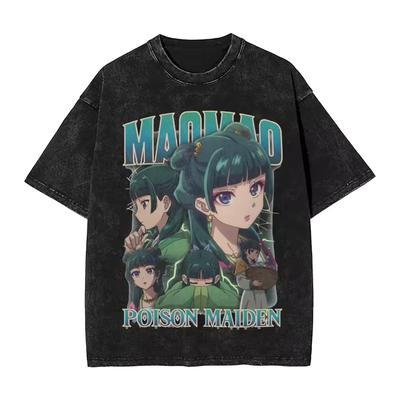 T-shirt Double Face Les Carnets de l'Apothicaire Maomao Fille au Poison Lavé, Streetwear Harajuku, T-shirt Unisexe pour Fans d'Anime