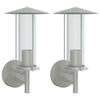 VidaXL Appliques murales d'extérieur 2pcs argenté acier inoxydable, éclairage mural d'extérieur, lampe murale de jardin, 4006245