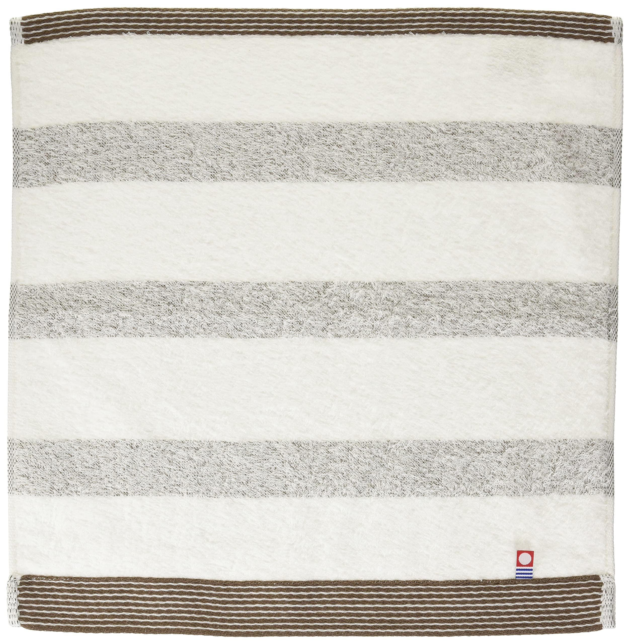 Hayashi Hand Towel, approx. 34 x 35 cm, Imabari Towel, Famille Border, Brown, WI207026, Made in Japan
