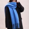 Mohair Winter Wool Scarf Plush Long Shawl Retro Winter Cashmere Scarves  Girl