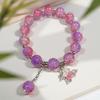 2026 Iridescent Butterfly Bracelet - Colorful 10mm Beads, Color-block Design, Cross-border Gift