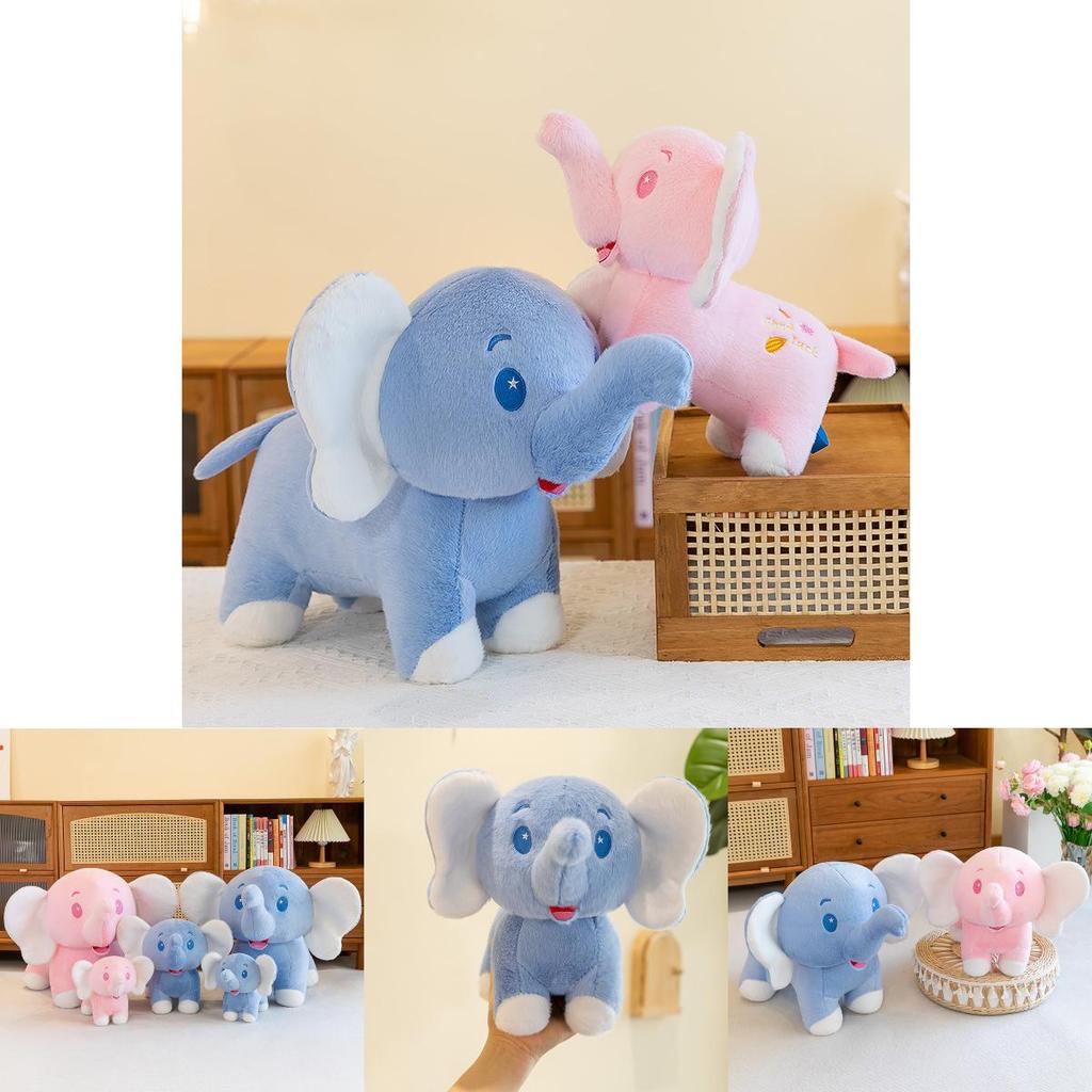 Adorable Lucky Plush Elephant Doll In Soft Blue And Pink Colors Perfect For Kids And Birthday Gifts