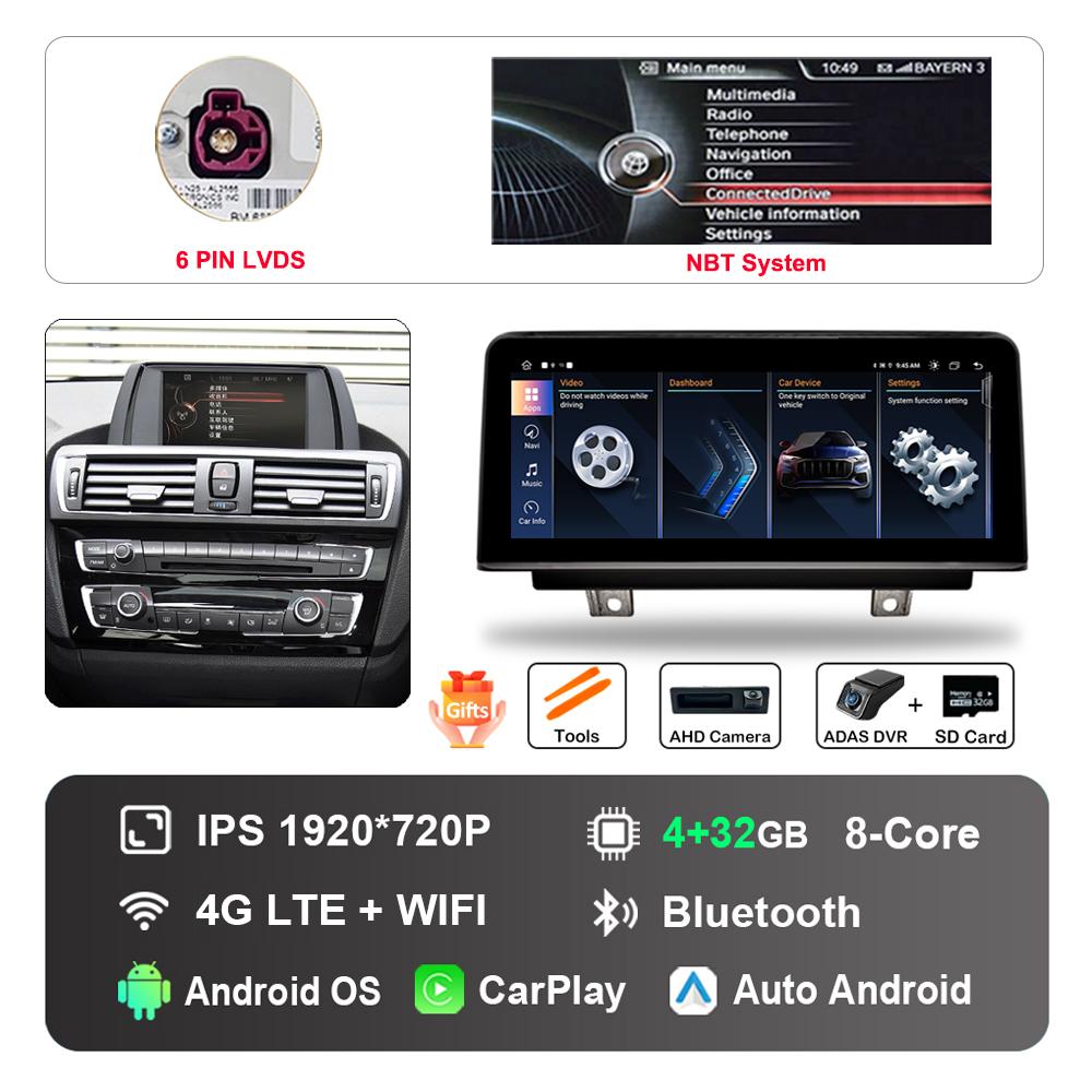 10.25 inch for BMW 1 Series F20 F21 2012 - 2016 NBT Syste DSP Stereo GPS 4G HD Touch Screen Android Car Radio Multimedia Player