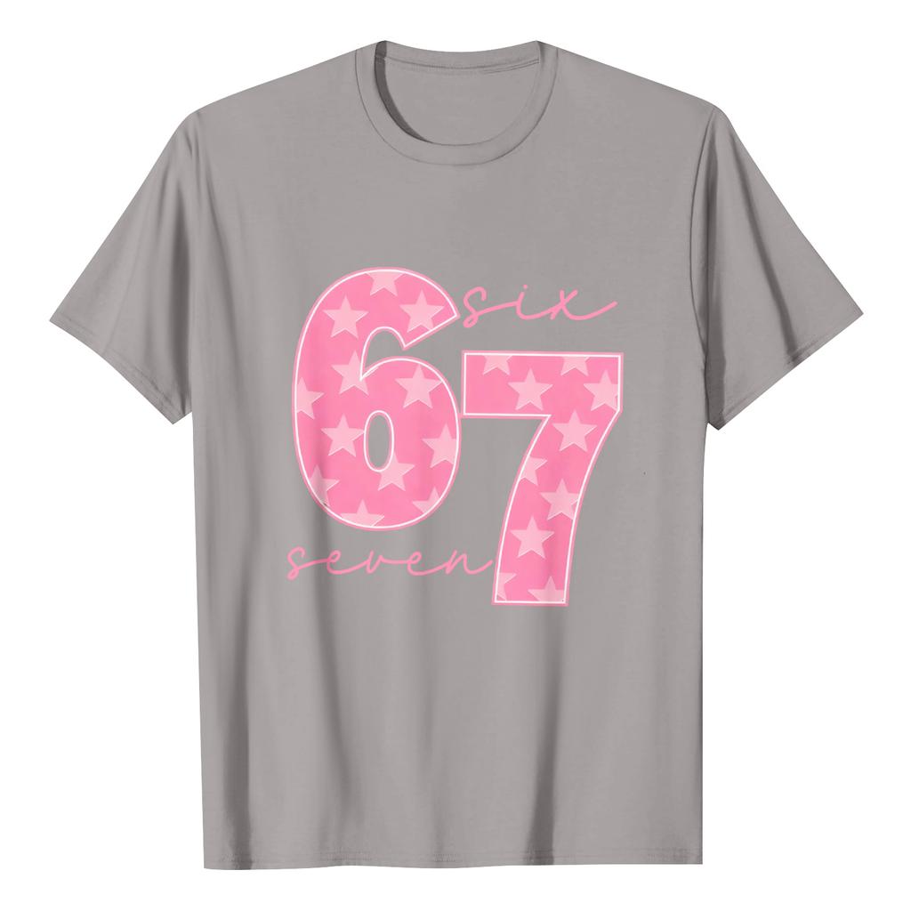 Modne bluzki robocze z krótkim rękawem i okrągłym dekoltem z nadrukiem dla kobiet, letnie topy