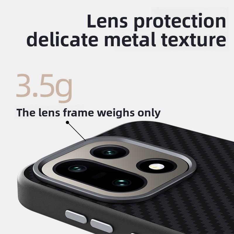 Invisible Magnet Carbon Fiber Phone Case for OnePlus 15 1+13T 13S TPU+PC Wireless Charging Hardware Lens Full Protection Cover