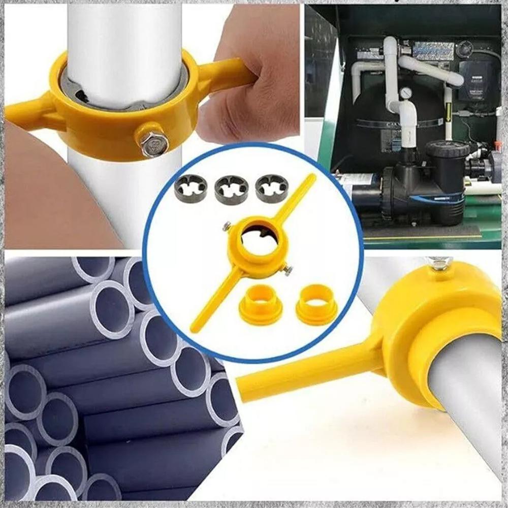 6pcs Plastic Pipe Thread Die Kit PVC Pipe Threader Plumbing Tool