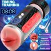 Automatic Male Masturbator Cup Dual Channel Vagina Blowjob Pocket Vibrator Timing Sucking Masturbation Cup Adult Sex Toy for Men