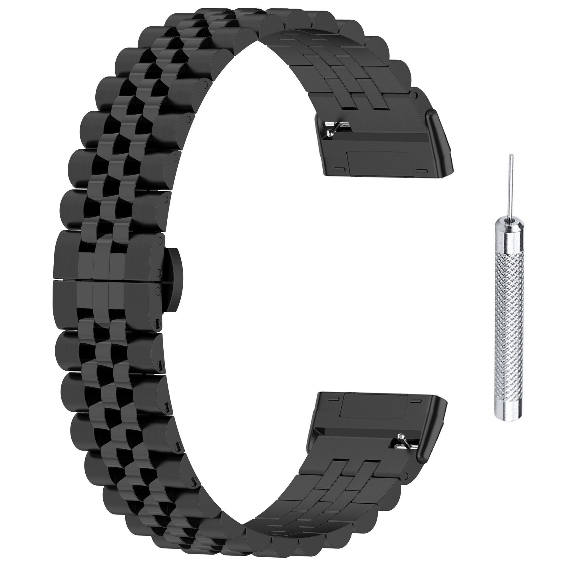 

Для Fitbit Versa 3/Versa 4 Ремешки для часов из нержавеющей стали 5 звеньев Замена ремешка для часов с инструментом Black