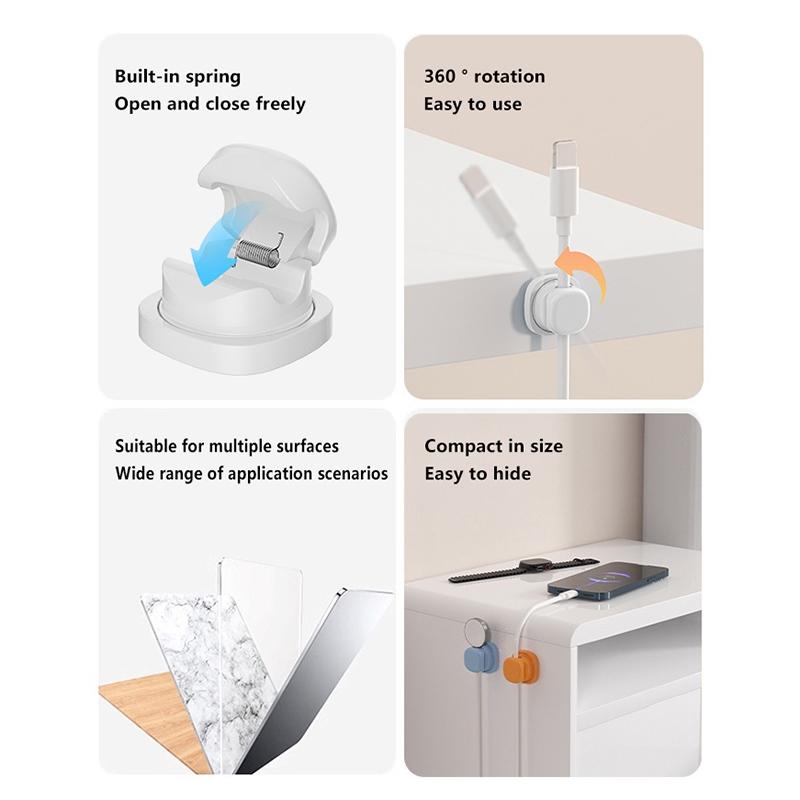 3 Stück Kabelhalter Selbstklebend Kabelklemme Drehbar Unter Tisch Kabelmanagement Ladekabelhalter Drahtklemme Für Auto Zuhause Büro