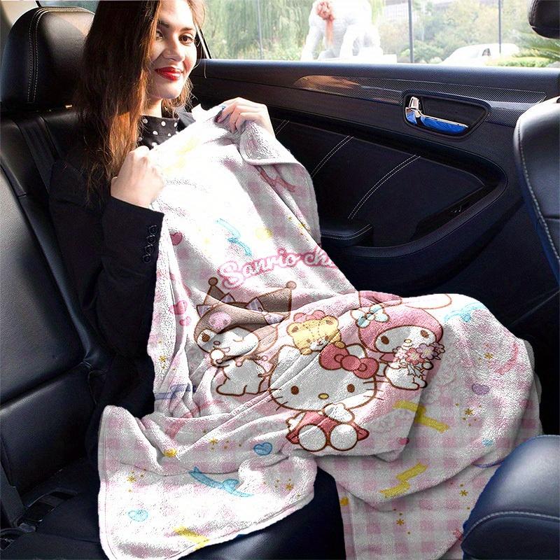 1pc, Sanrio Characters Home Decor Flannel Blanket: Perfect Gift for Bedroom, Living Room, Travel, Camping, Car, Beach, Office Nap, Ideal Sofa Throw, O