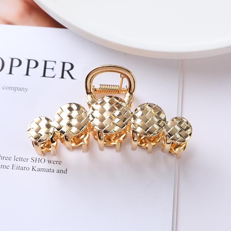 European & American Metal Cat Claw Hair Clip - Leaf Design for Ponytails