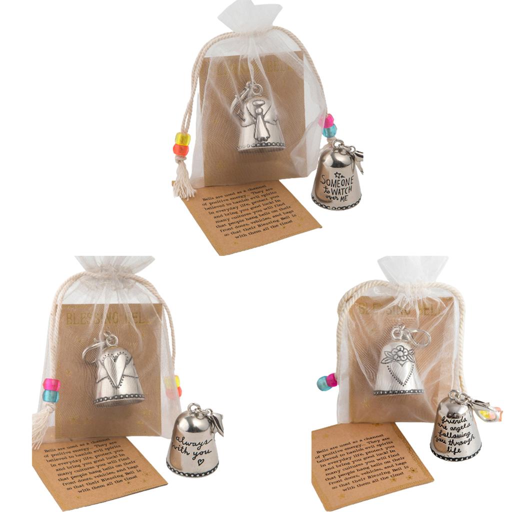 Blessing Bell Friends Are Angels party Favors Creative Bell Angel Good Luck Ornament   for Vehicles Doors Backpacks Keys gift