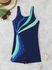 1011 new professional quick-drying one-piece swimsuit women's European and American sexy swimsuit conservative flat-angle beach swimsuit
