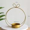 Metal Flower Basket Love Flower Stand Portable Flower Basket Flower Box Flower Round Square Wrought Iron Flower Stand Golden Geometry