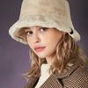 Fur Logo Point Bucket Hat Cream