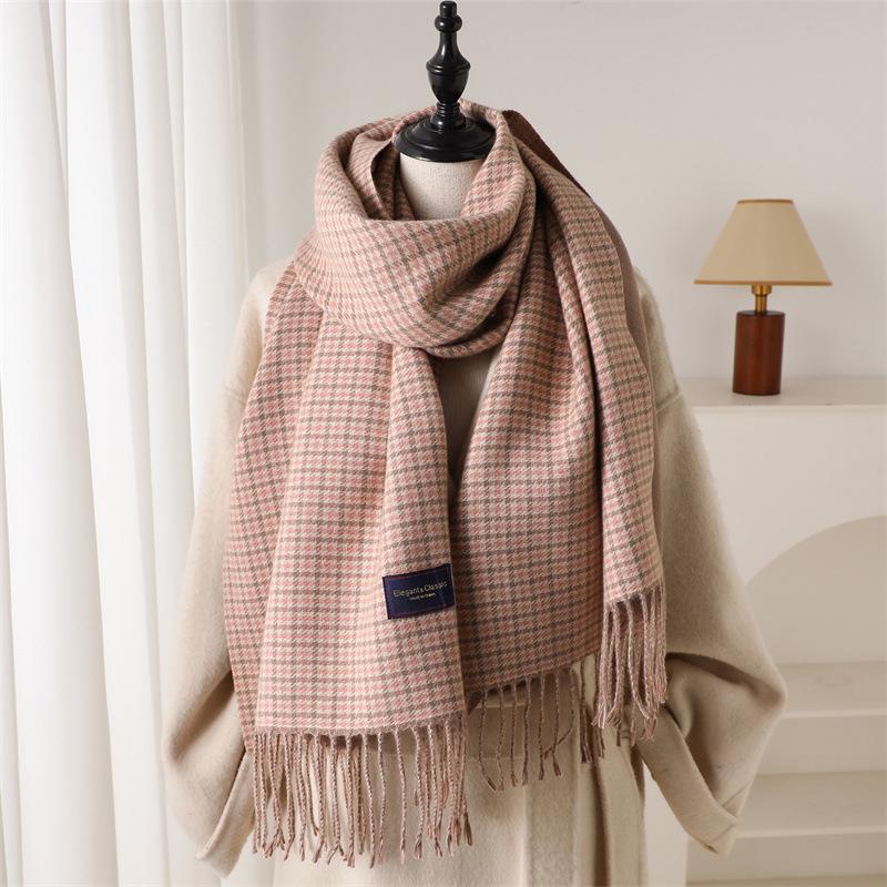 Women Winter Scarf Luxury  Classic Lattice Pashmina Scarf Soft Foulard Female Cashmere Scarves Shawl Shawls Wraps Foulard