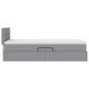 LED Storage Bed with Mattress Light Grey 90 x 200 cm Fabric