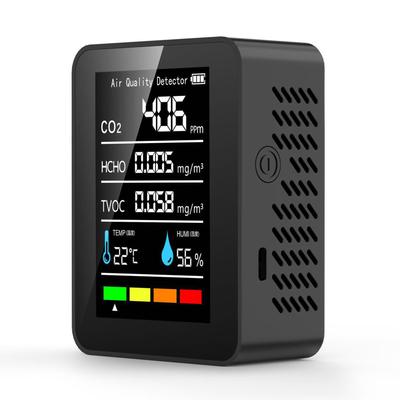Ανιχνευτής Φορμαλδεΰδης Αισθητήρας TVOC CO2 PM2.5 Θερμοκρασία Υγρασία Δοκιμαστής Ποιότητας Αέρα 5 σε 1 Μαύρο