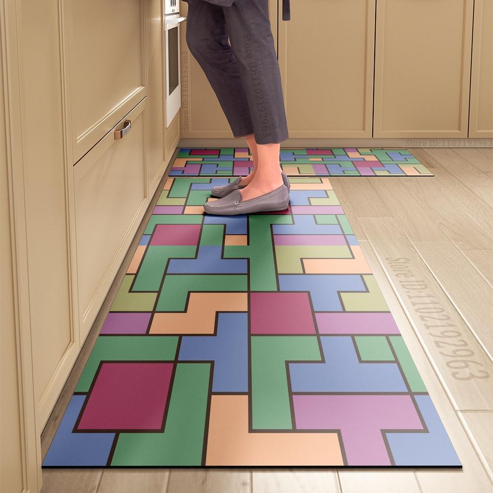Kitchen Mat Absorbent Printed Kitchen Rugs Non-slip Area Mat Hallway Long Carpets for Living Room Bedroom Entrance Doormat Bath