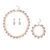 Korean Version of Pearl Necklace Earrings Set Bridal Dress Versatile Accessories Small Fresh Alloy Electroplating Three-piece Set