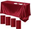 4 Packs Satin Tablecloth Overlay Table Cover Rectangle Bright Smooth Fabric Table Decoration for Wedding Banquet Party Events